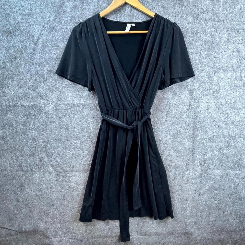 & Other‎ Stories Paris Atelier Dress Womens XS Black Flutter Twirl Dark Goth LBD